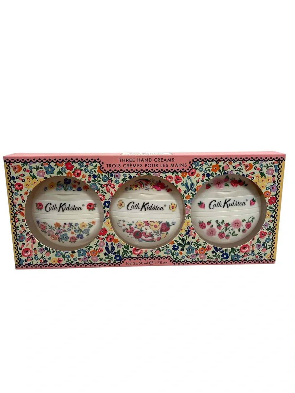 Cath Kidston 3 Pebble Hand Cream Set - Sweetpea, British Garden, Apple Blossom.